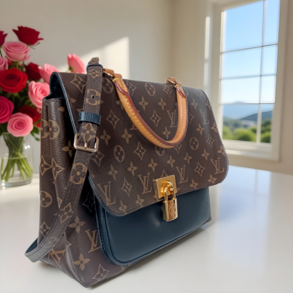 Louis Vuitton Marignan Monogram Canvas Grained Leather Bag ✨ PRISTINE CONDITION - Picture 6 of 17